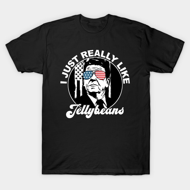 Ronald Reagan Loves His Jellybeans Cool Vintage T-Shirt by CharJens